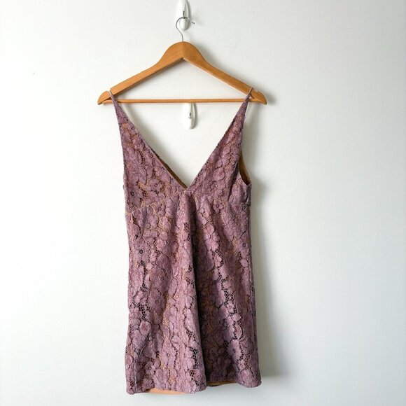 Free People Dangerous Love Mini Floral Lace Slip Dress Red Size 2 - Picture 6 of 8